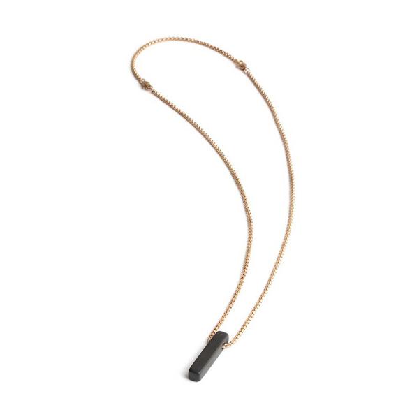 Bronze Edelstahl Halskette mit einem schwarzen Achatstein - Tantum Bronze Black